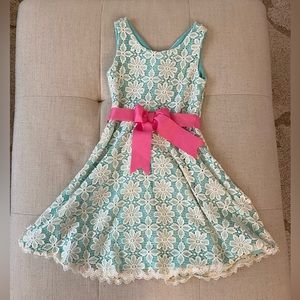 Girl’s Rare Editions Lace Overlay Dress SZ 8